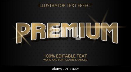 editable text effect, premium gold style Stock Vector