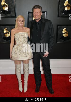 Gwen Stefani, Blake Shelton 220 attends the 62nd Annual GRAMMY Awards at Staples Center on January 26, 2020 in Los Angeles, California Stock Photo