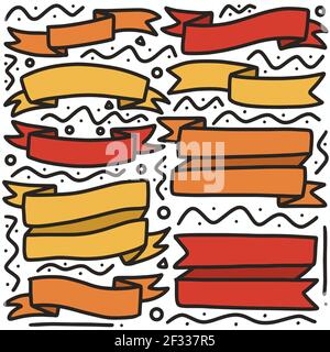 doodle set of hand banner Stock Vector