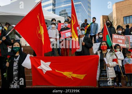 Portland, USA. 13th Mar, 2021. People demonstrated in Portland, Oregon ...