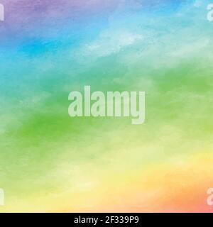 Panoramic texture of realistic multi-colored watercolor on a white background - Vector illustration Stock Vector