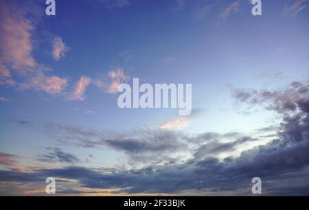 Natural background: dramatic sky at sunset Stock Photo