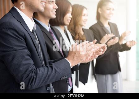 Business people  clapping their hands in the meeting, congratulation and appreciation concepts Stock Photo