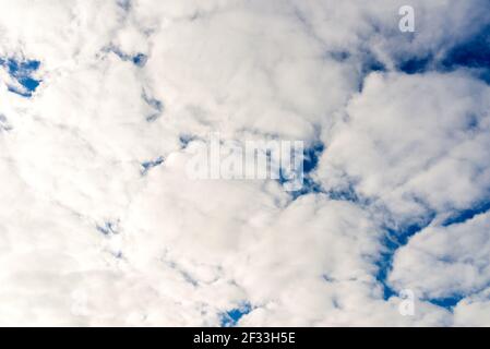 Cloud and blue skay background.Dramatic nice white clouds on a blue heaven. Stock Photo