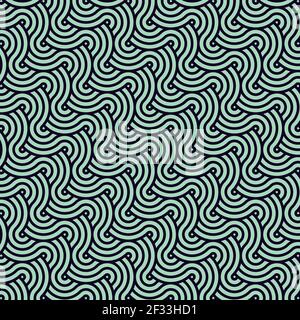 Wavy seamless vector pattern. Modern stylish texture with monochrome trellis. Repeating geometric for background and wrapping. Simple graphic Stock Vector