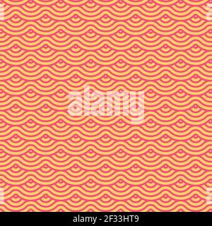 Wavy seamless vector pattern. Modern stylish texture with monochrome trellis. Repeating geometric for background and wrapping. Simple graphic Stock Vector