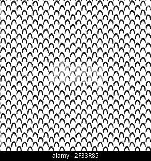A seamless pattern made with hand-drawn semicircle-shaped strokes. Stock Vector