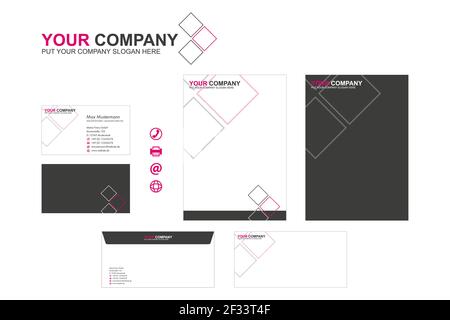 Corporate design stationary logo icons modern vector technology business  Stock Vector