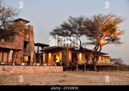 geography / travel, Namibia, Onguma The along, Lodge at beetroot of the Etosha National Park, Onguma G, Additional-Rights-Clearance-Info-Not-Available Stock Photo