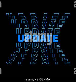 Update Black Lettering UPDATE - black lettering with repeating effect on white background in ...