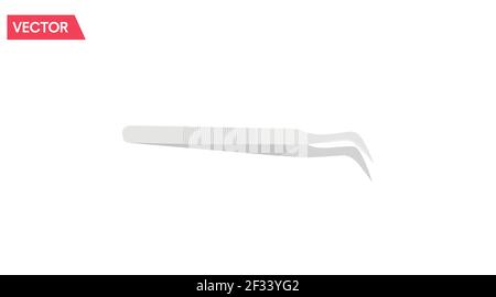 Vector isolated illustration of realistic metal tweezers Stock Vector
