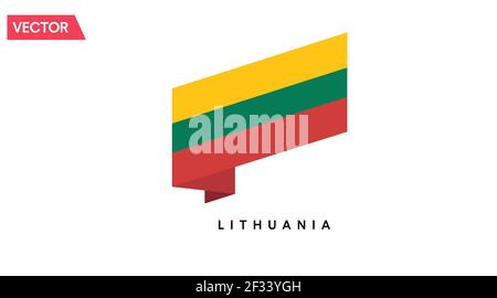 Lithuania Flag Icon. Vector isolated illustration of the flag of Lithuania Stock Vector