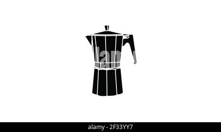 Vector Isolated Black and White llustration of a Classic Coffee Maker Icon. Coffee Icon Stock Vector