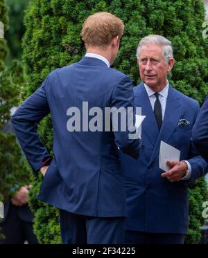 File pic shows: Prince Charles seen kissing Prince Harry on greeting alongside Prince William and Camilla      picture by Gavin Rodgers/ Pixel8000 Stock Photo