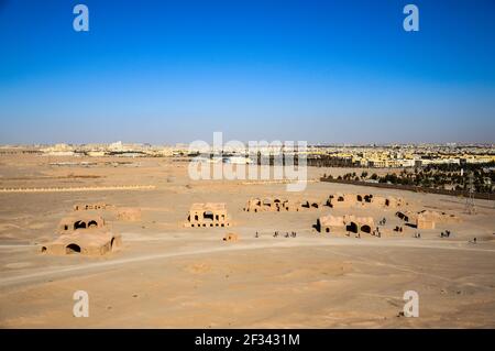 Yazd, Iran - December 5, 2015: Zoroastrian burial grounds on the outskirts of the city of Yazd in Iran Stock Photo