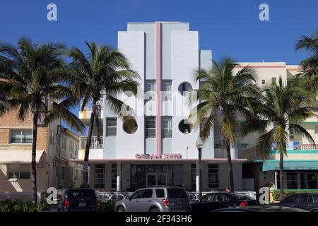 geography / travel, USA, Florida, Miami Beach, ocean Surf hotel, type Deco District, Additional-Rights-Clearance-Info-Not-Available Stock Photo