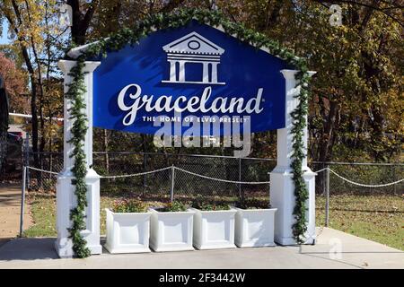 geography / travel, USA, Tennesse, Memphis, Graceland, Elvis Presley  s home, Memphis, Additional-Rights-Clearance-Info-Not-Available Stock Photo