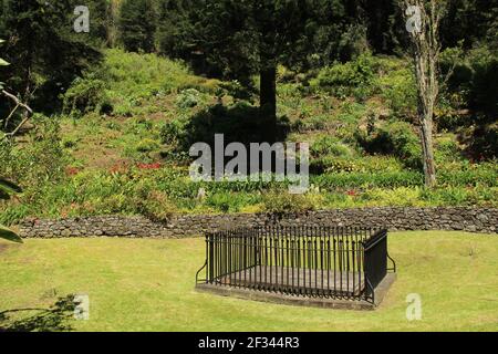 Napoleon's original grave in the Valley of the Willows on the island of St Helena Stock Photo