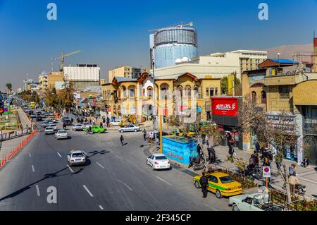 Shiraz, Iran - December 13, 2015: A busy street in downtown Shiraz, Iran Stock Photo