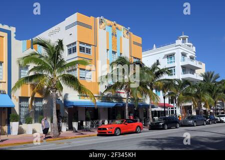 geography / travel, USA, Florida, Miami Beach, nature Deco District, ocean drive, Miami Beach, Additional-Rights-Clearance-Info-Not-Available