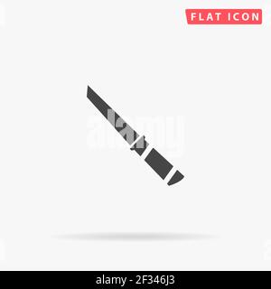 Tanto, Japanese Short Sword flat vector icon. Hand drawn style design illustrations. Stock Vector
