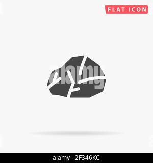 Granite Rock Stone flat vector icon. Hand drawn style design illustrations. Stock Vector