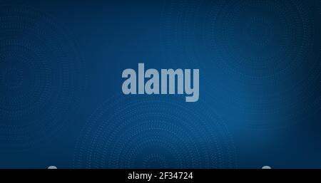 vector blue blur background with circles or dashed rings. Stock Vector