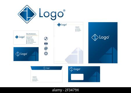 Corporate design stationary logo icons modern vector technology business  Stock Vector