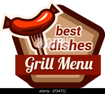 Barbecue grill logo. Vector illustration on white background Stock Vector