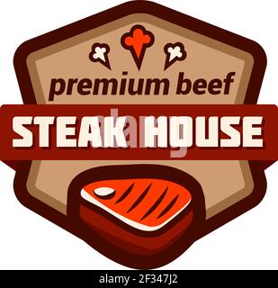 Steak House Logo. Meat Symbol Flat Isolated Graphic Stock Vector