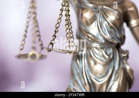 Scales of the Lady Justice goddess of justice Stock Photo