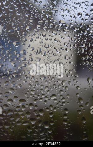 Raindrops on Windowpane Stock Photo