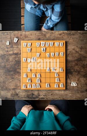 Elementary School Students as Shogi (Japanese Chess) Players Stock Photo