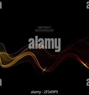 Abstract background Gold wave design element ,shiny color gold wave Stock Vector