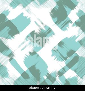 Teal strokes, white background. Colored grunge background. Abstract pattern of chaotic shapes, digital painting imitation. Stylish modern wallpaper Stock Photo