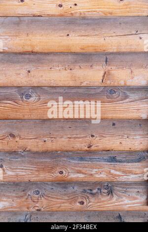 Horizontal Log wall texture for background Stock Photo