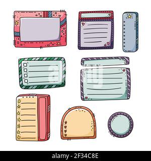 Vector hand drawn doodle frames. Set of elements for design. Stock Vector