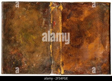 Grungy retro book cover - painted leatherette - isolated on white - perfect in detail! Stock Photo