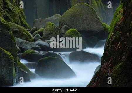 Kikuchi Gorge, Kumamoto Prefecture, Japan Stock Photo