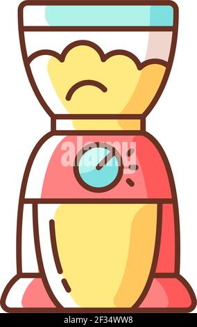 Coffee grinder RGB color icon Stock Vector