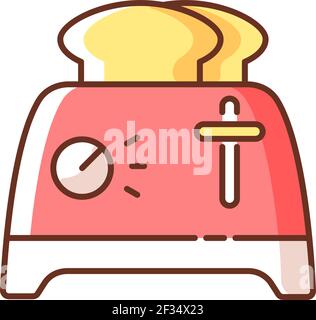 Toaster RGB color icon Stock Vector