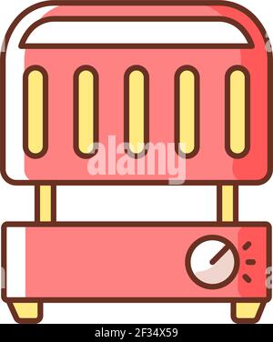 Electric grill RGB color icon Stock Vector