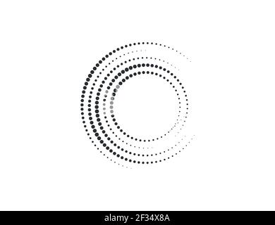 Vector illustration. Halftone dots in circle form, logo Stock Vector