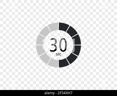 Electronic timer 30 min isolated on white background. Timer sign icon ...