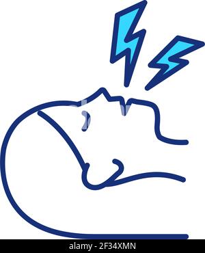 Sleep talking RGB color icon Stock Vector