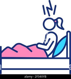 Nightmares RGB color icon Stock Vector