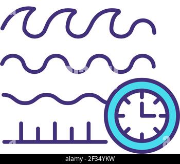 Surfing forecast RGB color icon Stock Vector