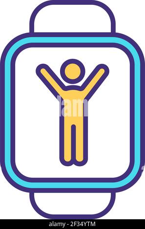 Workout tracking RGB color icon Stock Vector