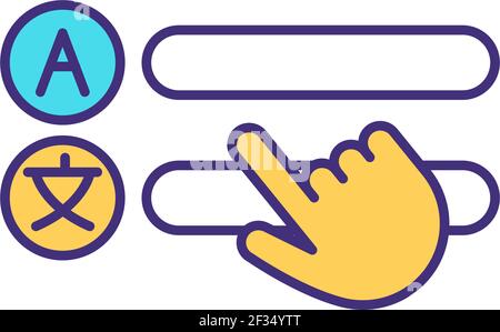 Localization RGB color icon Stock Vector