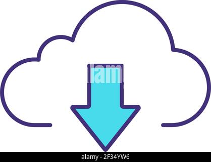 Cloud storage RGB color icon Stock Vector